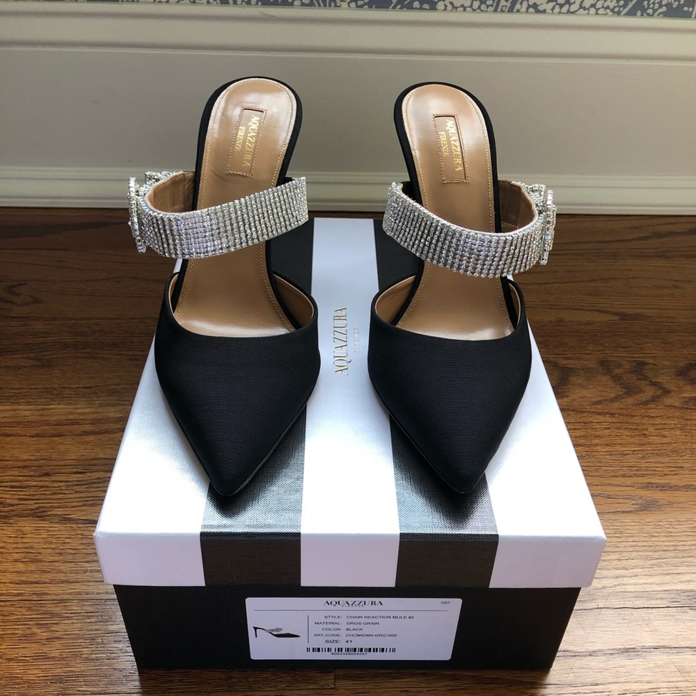 SOLD -Like new Aquazurra Chain Reaction Mules - Picture 12 of 16